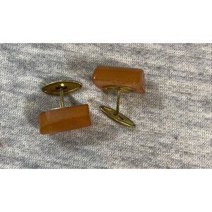 Natural Genuine Baltic Amber Handmade Vintage Men's Brown Cufflinks